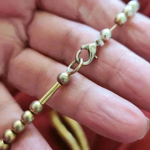 Vintage Tribal Stacked Cupped Snake Coil Necklace Goldtone - Picture 2 of 16